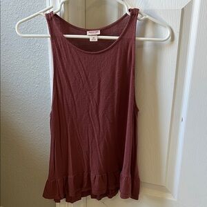 Mossimo Burgundy Ruffle Tank Top